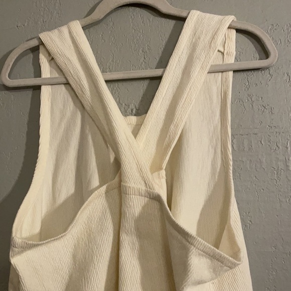 NWT Madewell Ottoman Jacquard Cross back Tank in Ivory - Picture 9 of 13